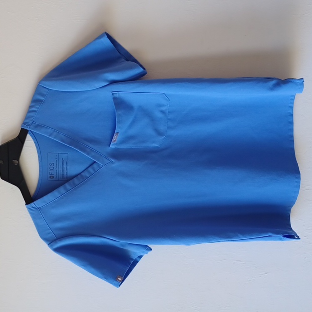 Figs Scrub top Size S Catarina One Pocket Ceil Blue Scrub Top  Short Sleeve